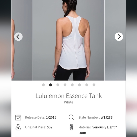 🍋 Lululemon Essence Tank 🍋 White, excellent used condition - Picture 5 of 8